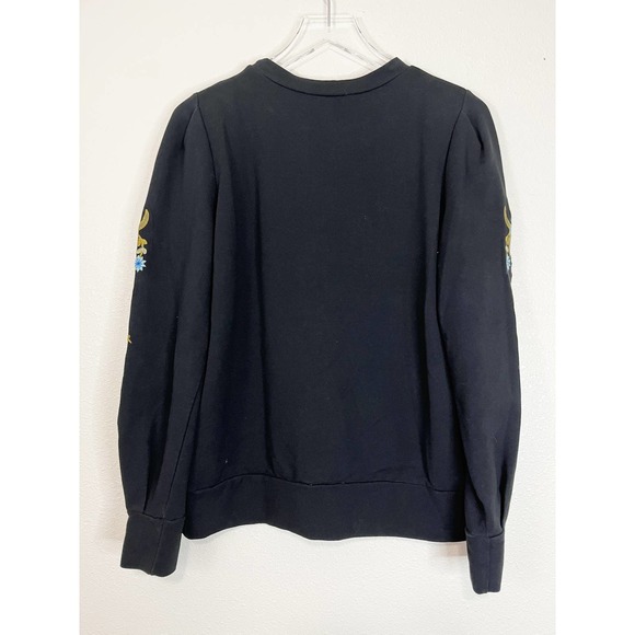 Drew Black Pullover Embroidered Sweatshirt Women's Size Medium - Picture 2 of 7